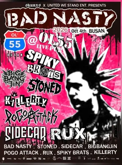 BAD NASTY 2026 KOREA TOUR 부산 공연 포스터