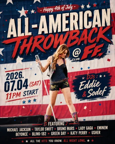 All-American Throwback @ CLUB FF 공연 포스터