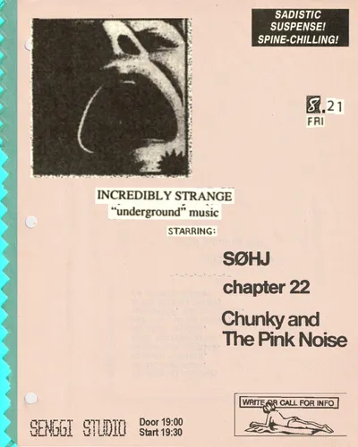SØHJ / chapter22 / Chunky and The Pink Noise 공연 포스터
